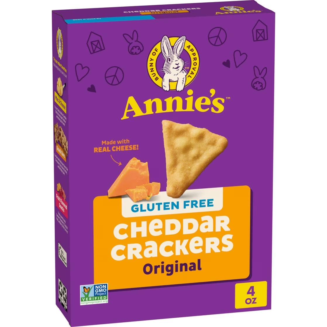 Annie'S 4 Oz Cheddar Crackers, GF Gluten Free Cheddar Crackers, Original, Made with Real Cheese, 4 Oz