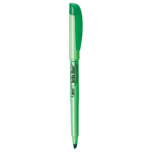 BIC Brite Liner Green Highlighters, Chisel Tip, 12-Count Pack