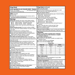 2 PK Children's Ibuprofen Ages 2-11 Pain + Fever & Pain Relief, 2 x 24 Chewable Tablets | compare to Children's Motrin Active Ingredients | Total 48 Chewable Tablets