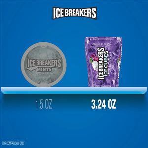 Ice Breakers Ice Cubes Arctic Grape Flavored Sugar Free Chewing Gum, Bottle 3.24 Oz, 40 Pieces