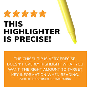 BIC Brite Liner Highlighters, Assorted Colors, Chisel Tip, 12-Count Pack