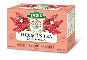 Tadin Hibiscus Tea, Herbal Tea, Caffeine-Free Tea, Herbal Tea Bags, 24 Count, Pack of 1