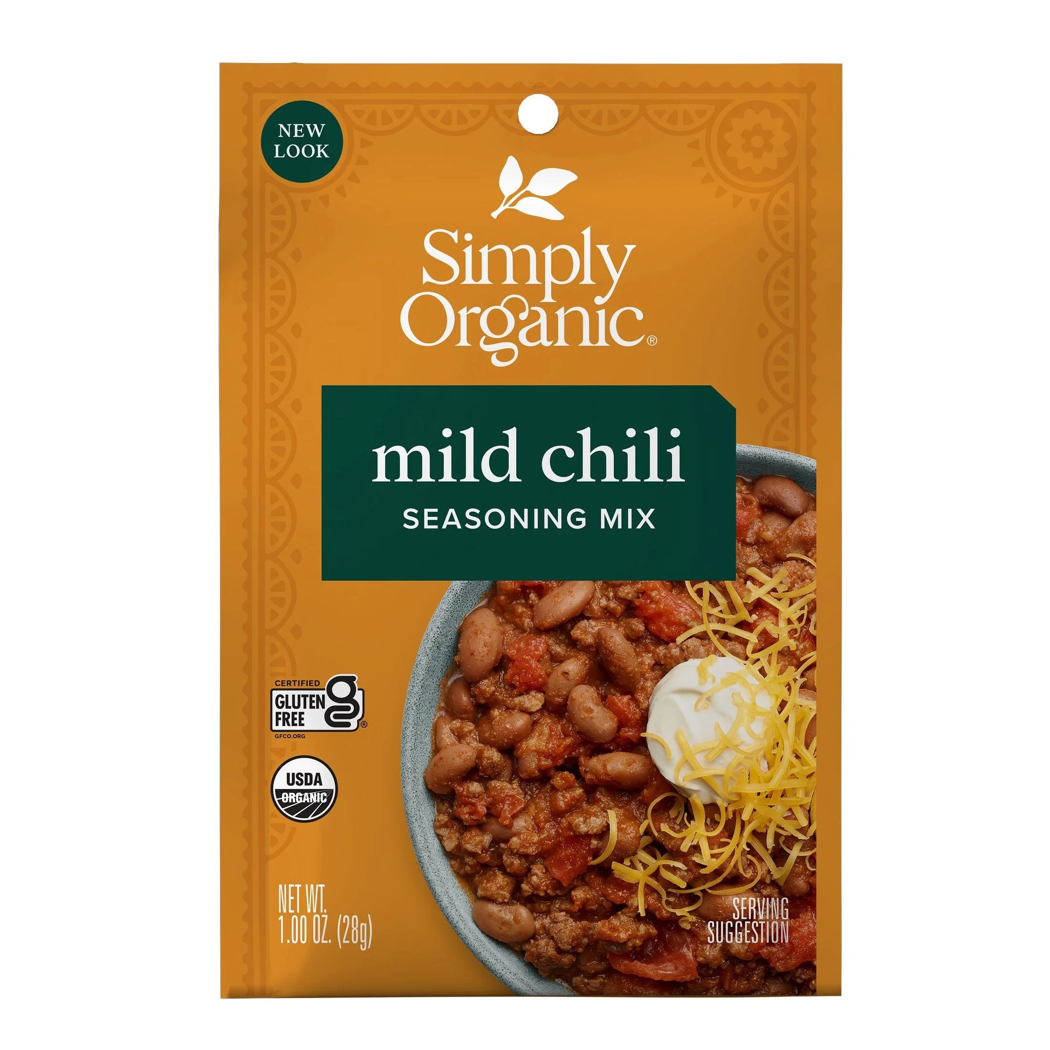 Simply Organic Mild Chili Seasoning Mix, 1 Oz Packet