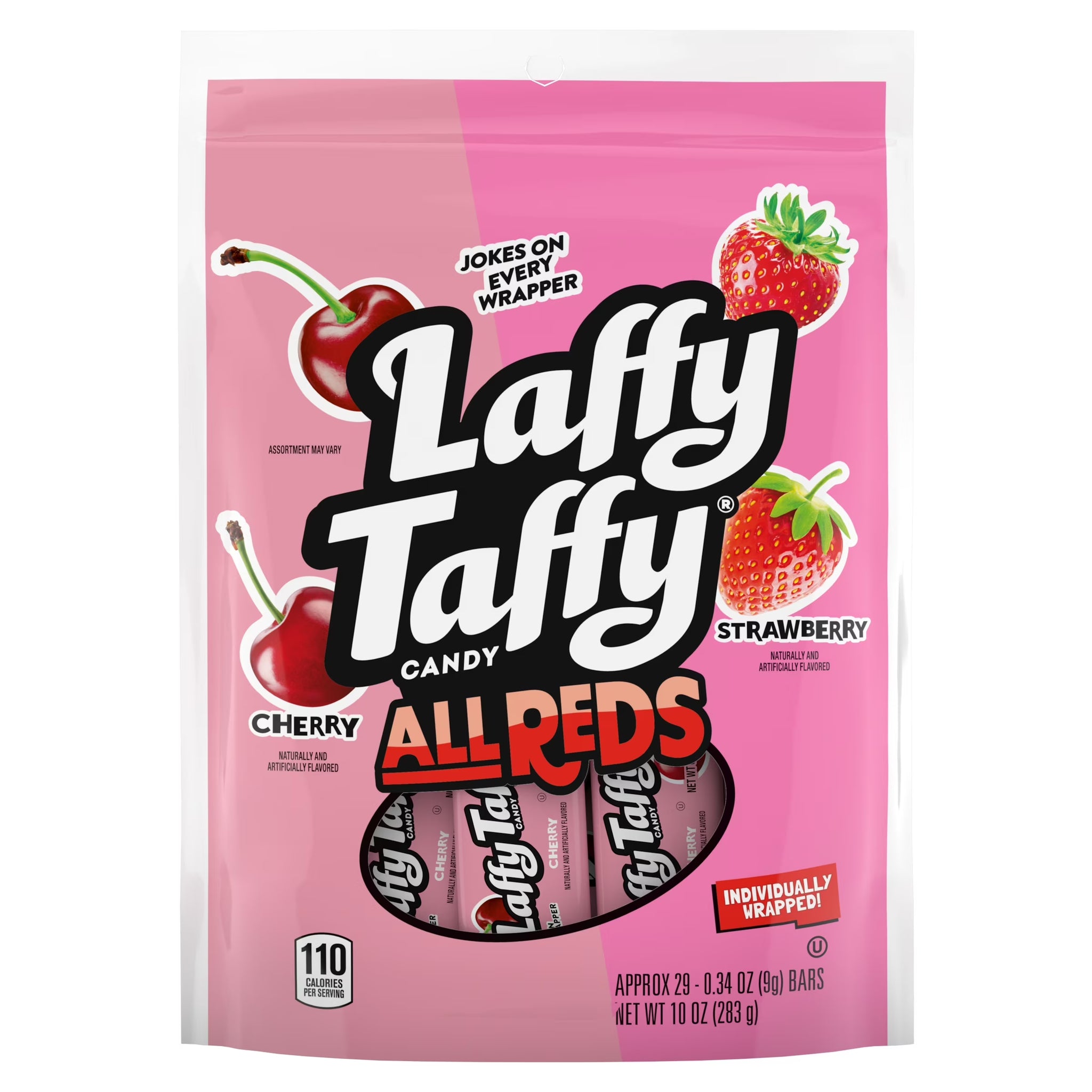 Laffy Taffy Candy All Reds Mini Bars, Chewy, 10 Ounce Bag