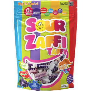 ZOLLIPOPS Sour Zaffi Taffy Fruit Assorted 5.0Oz