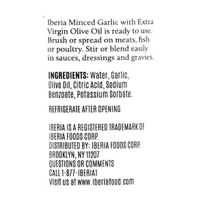 Iberia Minced Garlic with Extra Virgin Olive Oil 8 Oz