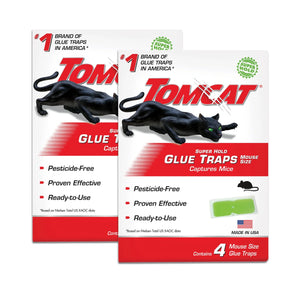 Tomcat Super Hold Glue Traps Mouse Size, 4 Traps, 2-Pack