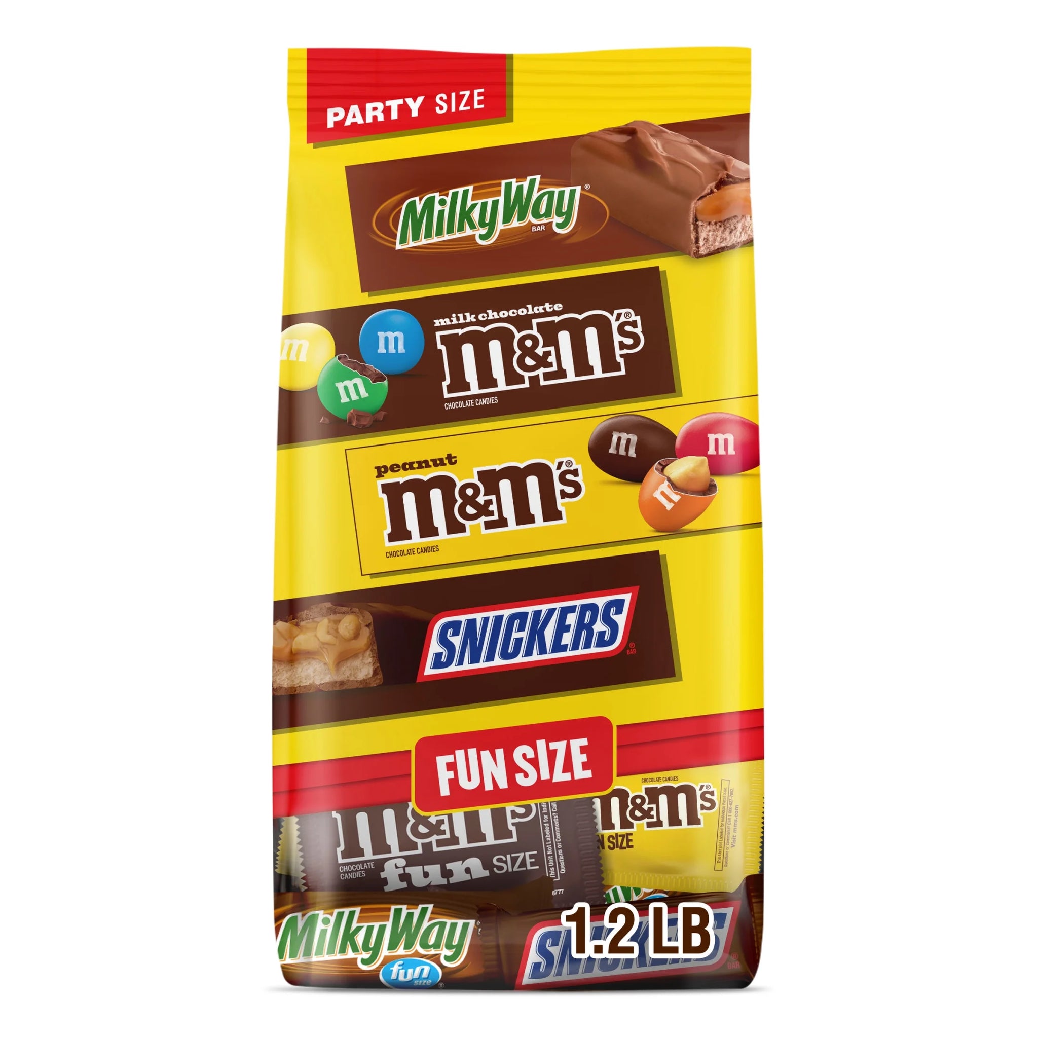 M&M'S, Snickers & Milky Way Chocolate Candy Variety Mix , Party Size - 19.2 Oz Bulk Bag