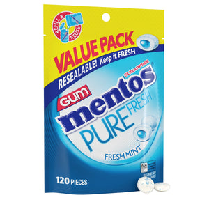 Mentos Pure  Mint Sugar Free Gum Extra Value Pack, 120 Count Bag