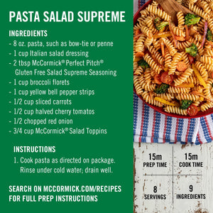 Mccormick Perfect Pinch Gluten Free Gluten Free Salad Supreme Seasoning, 4.34 Oz Bottle