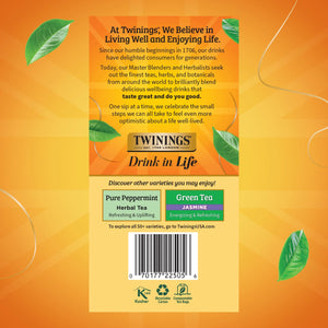 Twinings Lemon & Ginger Herbal Tea Bags, Caffeine Free, 50 Count Box