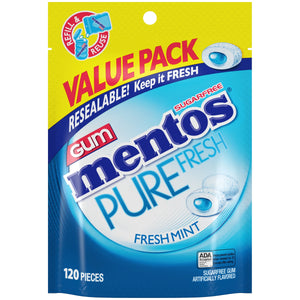 Mentos Pure  Mint Sugar Free Gum Extra Value Pack, 120 Count Bag