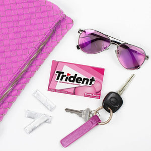 Trident Sugar Free Gum, Bubblegum, 3 Packs of 14 Regular Size Pieces (42 Total Pieces)