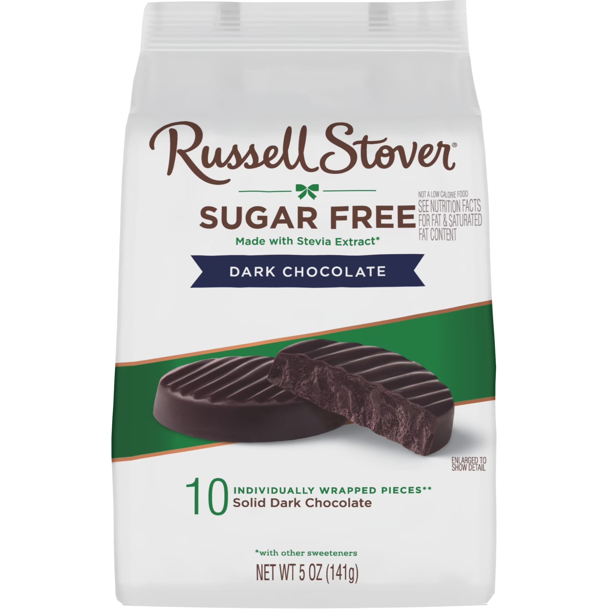 RUSSELL STOVER Sugar Free Dark Chocolate Medallions Candy, 5 Oz. Bag