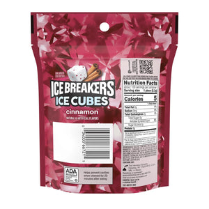 Ice Breakers Ice Cubes Cinnamon Sugar Free Chewing Gum, Pouch 8.11 Oz, 100 Pieces