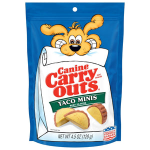 (2 Pack) Canine Carry Outs Taco Minis Beef Flavor Dog Treats, 4.5Oz