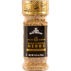 Mccormick Grill Mates Gluten Free Garlic & Crushed Herbs Seasoning, 5.47 Oz Bottle