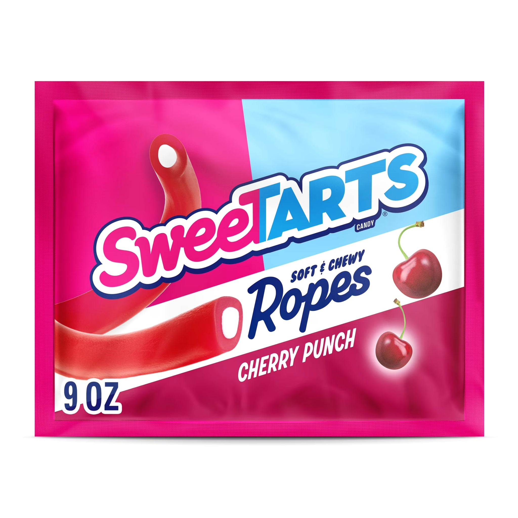 Sweetarts Ropes, Candy, Cherry Punch, Soft and Chewy, 9 Oz Bag