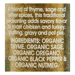 Mccormick Gourmet Organic Poultry Seasoning, 0.87 Oz Bottle