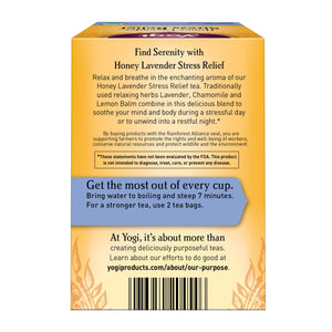 Yogi Tea Honey Lavender Stress Relief, Organic Herbal Tea Bags, 16 Count