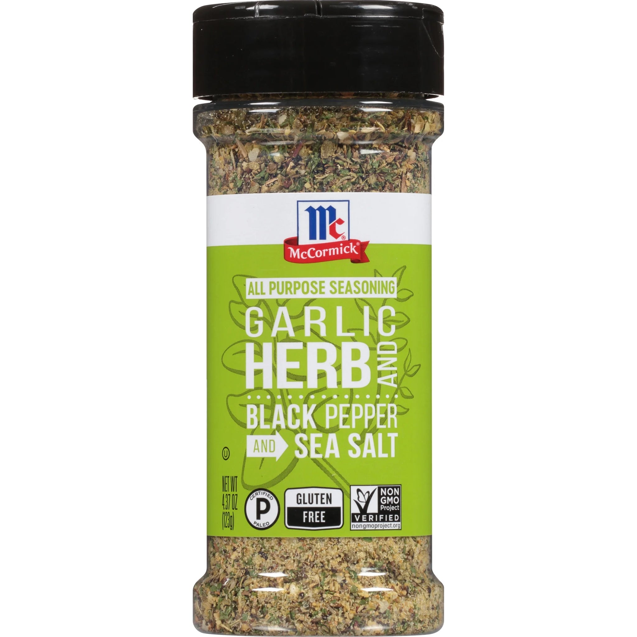 Mccormick Gluten Free Garlic, Herb and Black Pepper and Sea Salt All Purpose Seasoning, 4.37 Oz Bottle