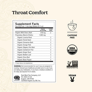 Yogi Tea Throat Comfort, Caffeine-Free Organic Herbal Tea Bags, 16 Count