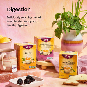 Yogi Tea Sweet Strawberry Digestive Support, Organic Herbal Tea Bags, 16 Count