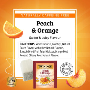 () Twinings Peach & Orange Herbal Tea Bag, 20 Count Box