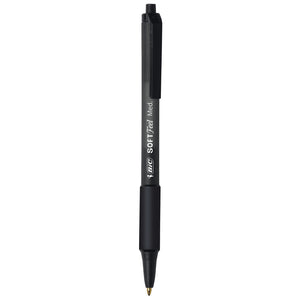BIC Soft Feel Black Retractable Ballpoint Pens, Medium Point (1.0Mm), 12-Count