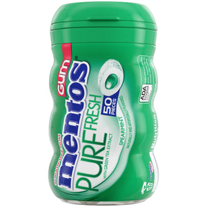 Mentos Gum Sugar-Free Spearmint Chewing Gum, 50 Regular Size Pieces, Bottle