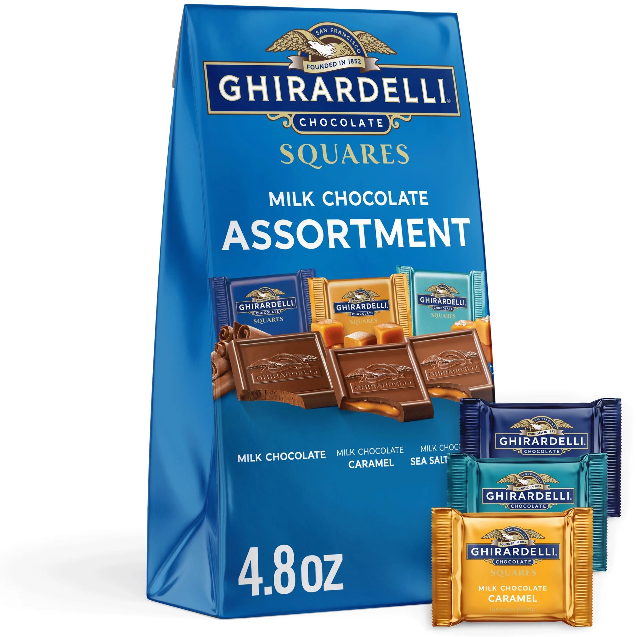 GHIRARDELLI Milk Chocolate Candy SQUARES Assortment, 4.8 Oz Bag