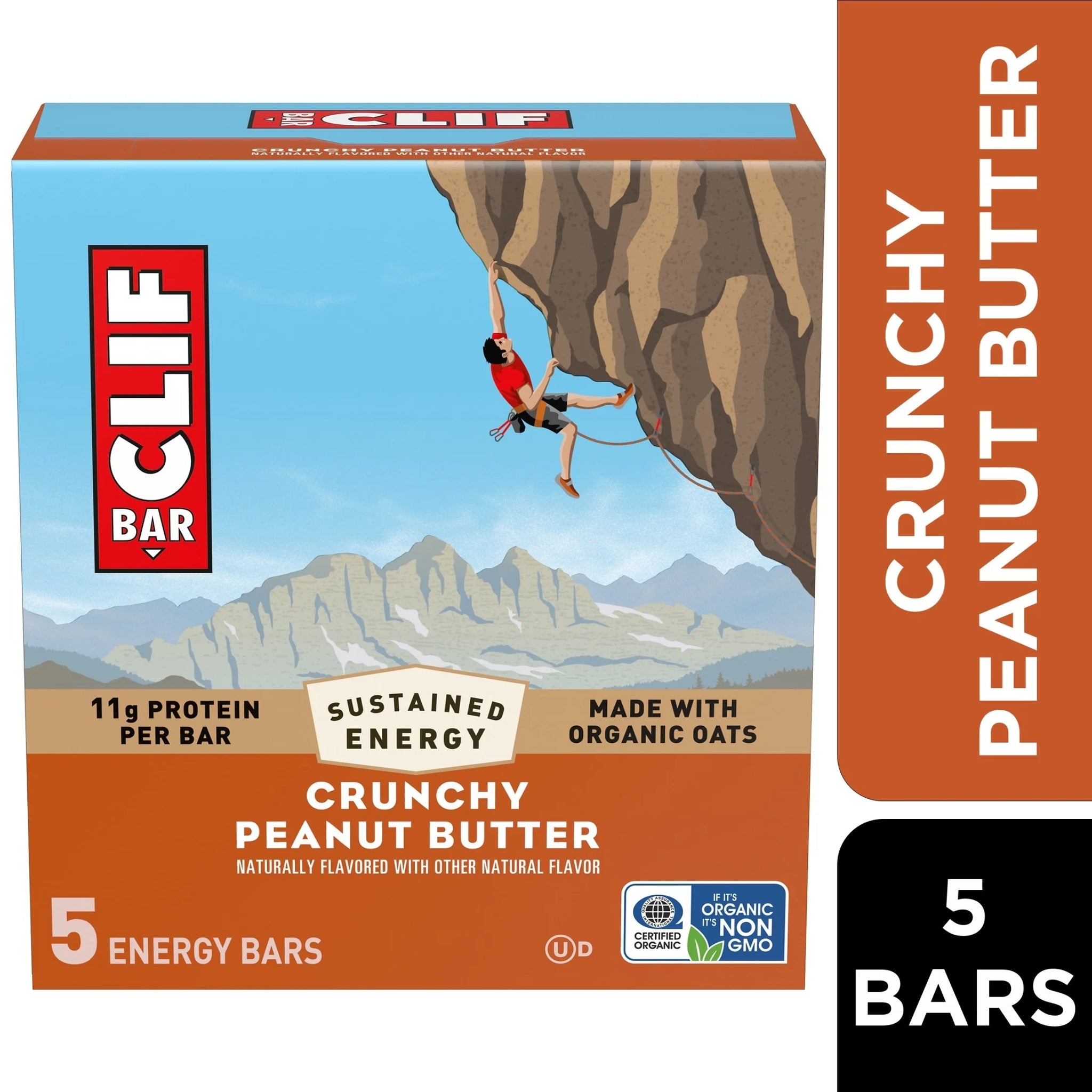 CLIF BAR Energy Protein Bars, Crunchy Peanut Butter, 5Ct