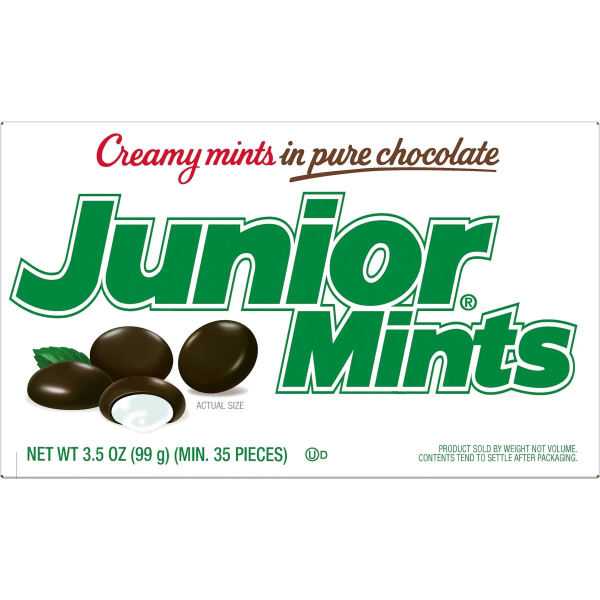 Tootsie Junior Mints, Gluten Free Dark Chocolate with Mint Filling, 3.5 Oz