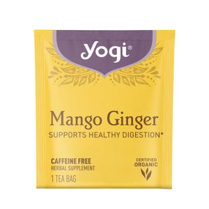 Yogi Tea Mango Ginger, Caffeine-Free Organic Herbal Tea Bags, 16 Count