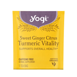 Yogi Tea Sweet Ginger Citrus Turmeric Vitality, Herbal Tea Bags, 16 Count