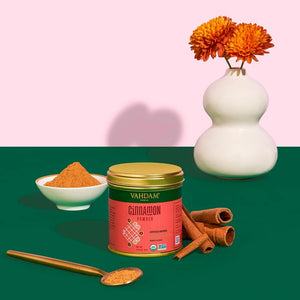 VAHDAM, Organic Cinnamon Powder (2.47Oz) Gluten-Free, Raw Ground Cinnamon, Direct from Source