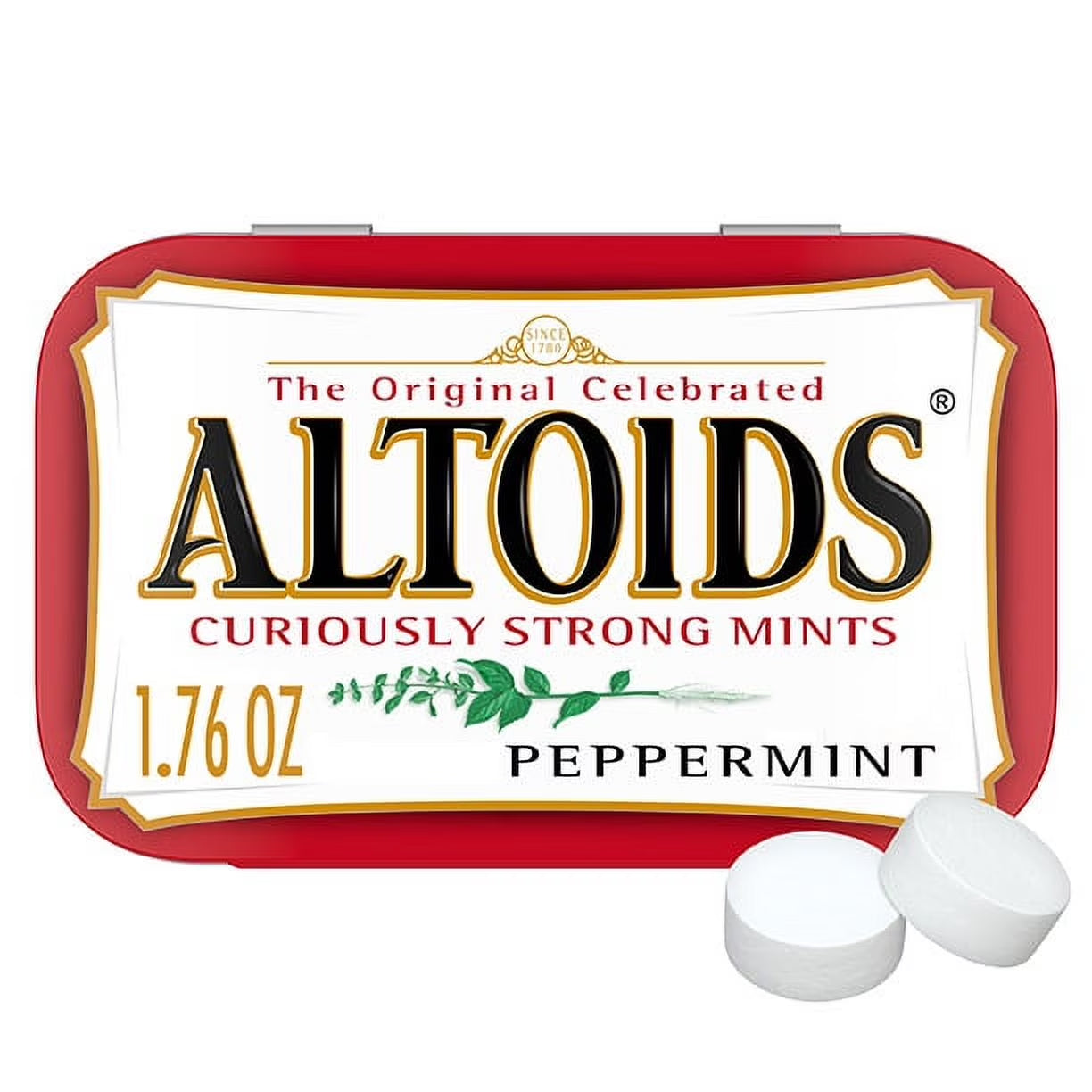 Altoids Classic Peppermint Breath Mints Hard Candy - 1.76 Oz Tin