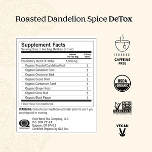 Yogi Tea Roasted Dandelion Spice Detox, Organic Herbal Tea Bags, 16 Count