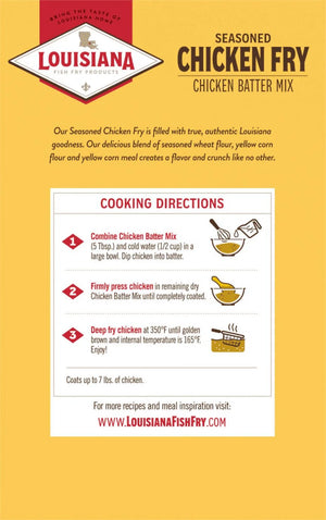 Louisiana Fish Fry Products Crispy Seasoned Chicken Fry Coating Powder Mix, 22 Oz Box
