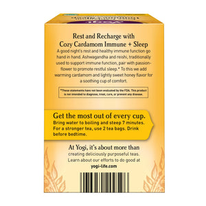 Yogi Tea Cozy Cardamom Immune plus Sleep, Herbal Tea Bags, 16 Count