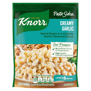 Knorr Pasta Sides Creamy Garlic for Delicious Quick Pasta Side Dishes No Artificial Flavors, No Preservatives 4.4 Oz