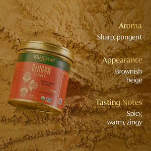 VAHDAM, Organic Ginger Powder (2.47Oz) Non-Gmo, Made from 100% Raw Ginger Root, Direct from Source