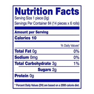 Mentos Chewy Breath Mints Candy Roll, Peppermint, Peanut Free, Regular Size, 1.32 Oz, 6 Count