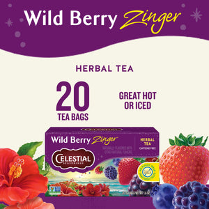 Celestial Seasonings Wild Berry Zinger Caffeine-Free Herbal Tea Bags (20 Count)