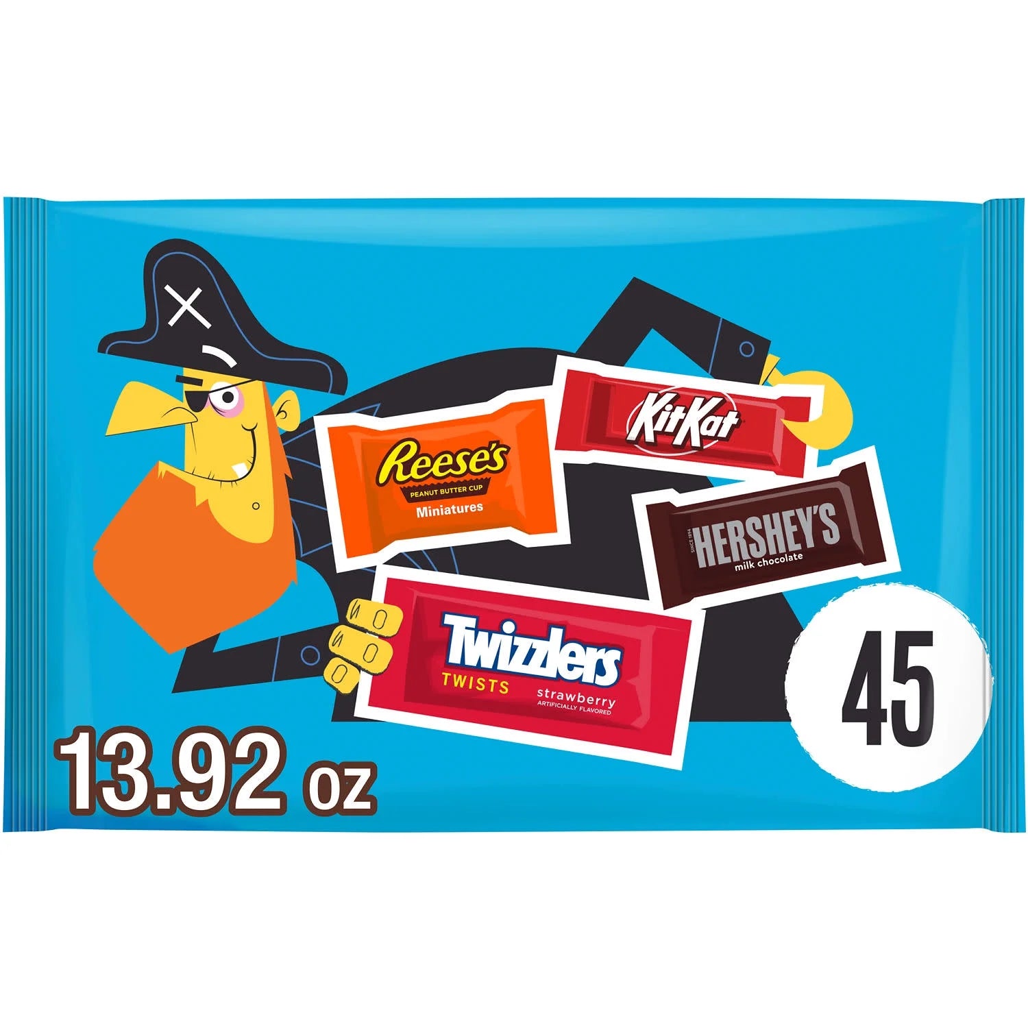 Hershey Miniatures Assorted Flavored Halloween Candy, Bag 13.92 Oz, 45 Pieces