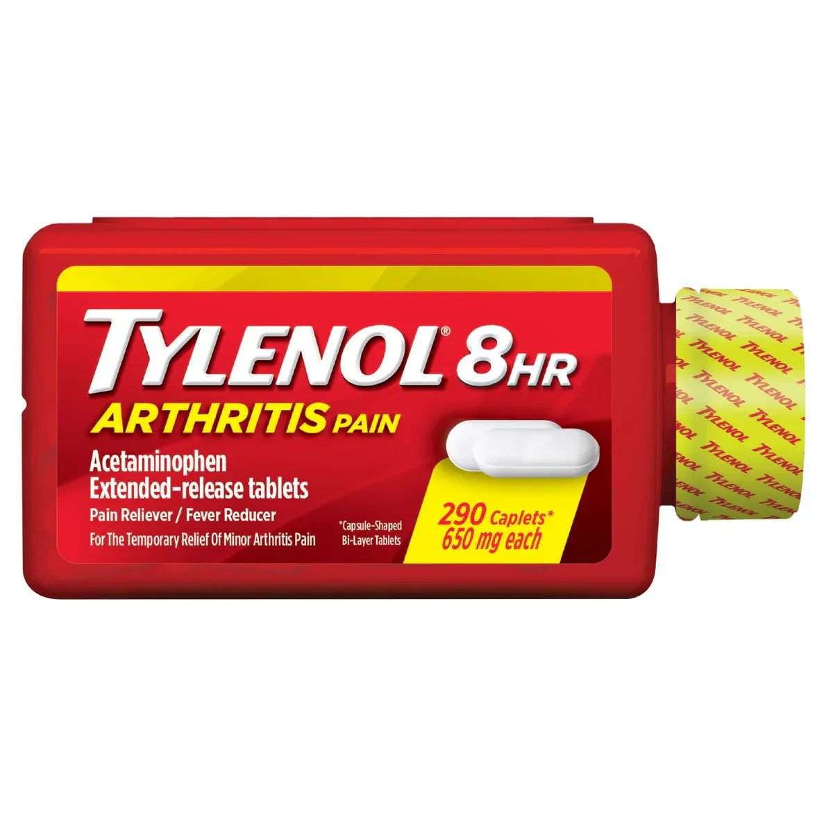 Tylenol 8 Hour Arthritis & Joint Pain Extended-Release Acetaminophen 650 Mg, 290 Caplets