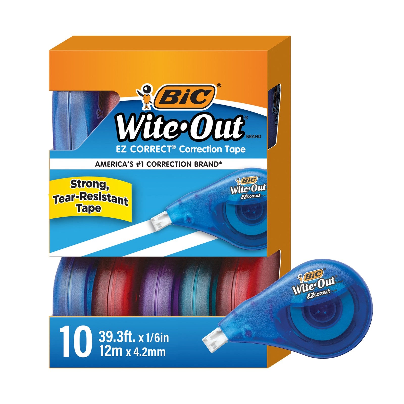 BIC® Wite-Out®  EZ Correct® Correction Tape, White, 10 Pack