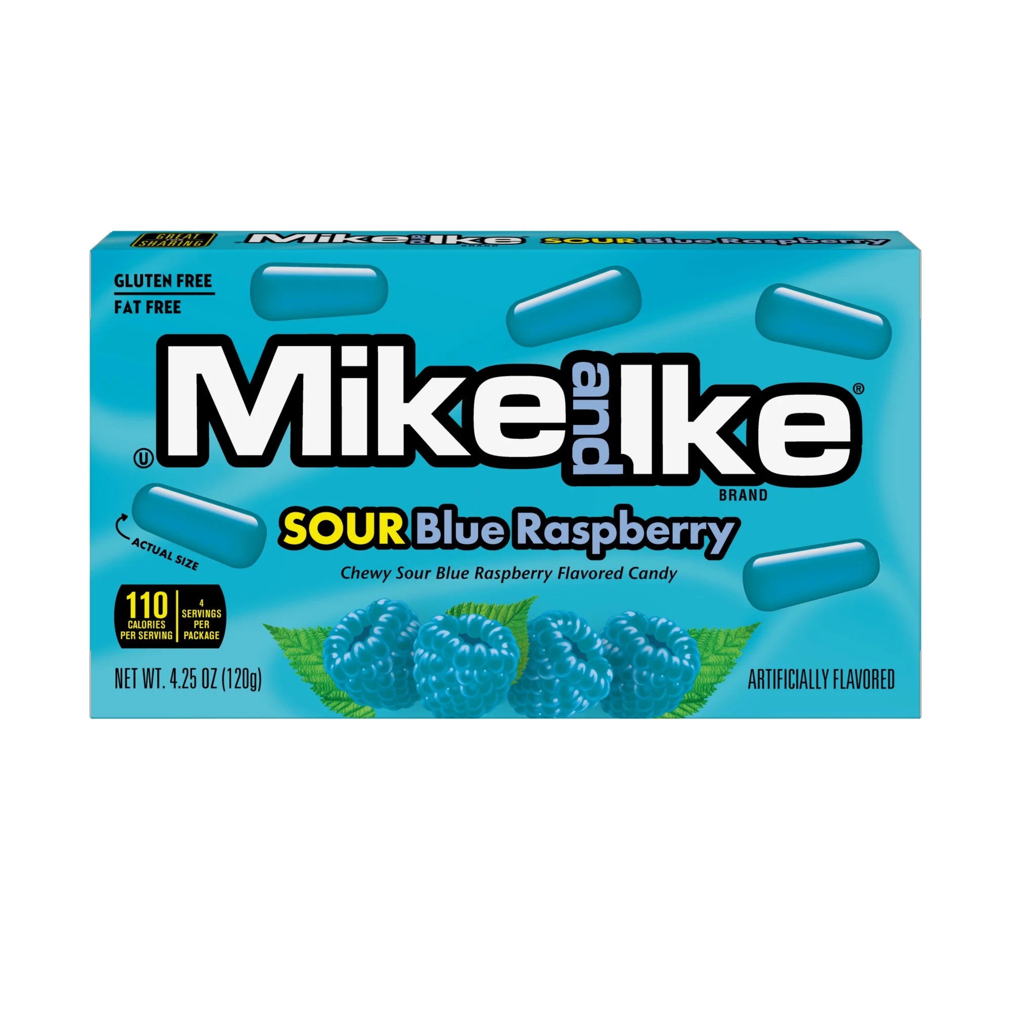 MIKE and IKE Sour Blue Raspberry Flavored Chewy Candy