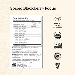 Yogi Tea Spiced Blackberry Focus, Contains-Caffeine Black Tea, Wellness Tea Bags, 16 Count