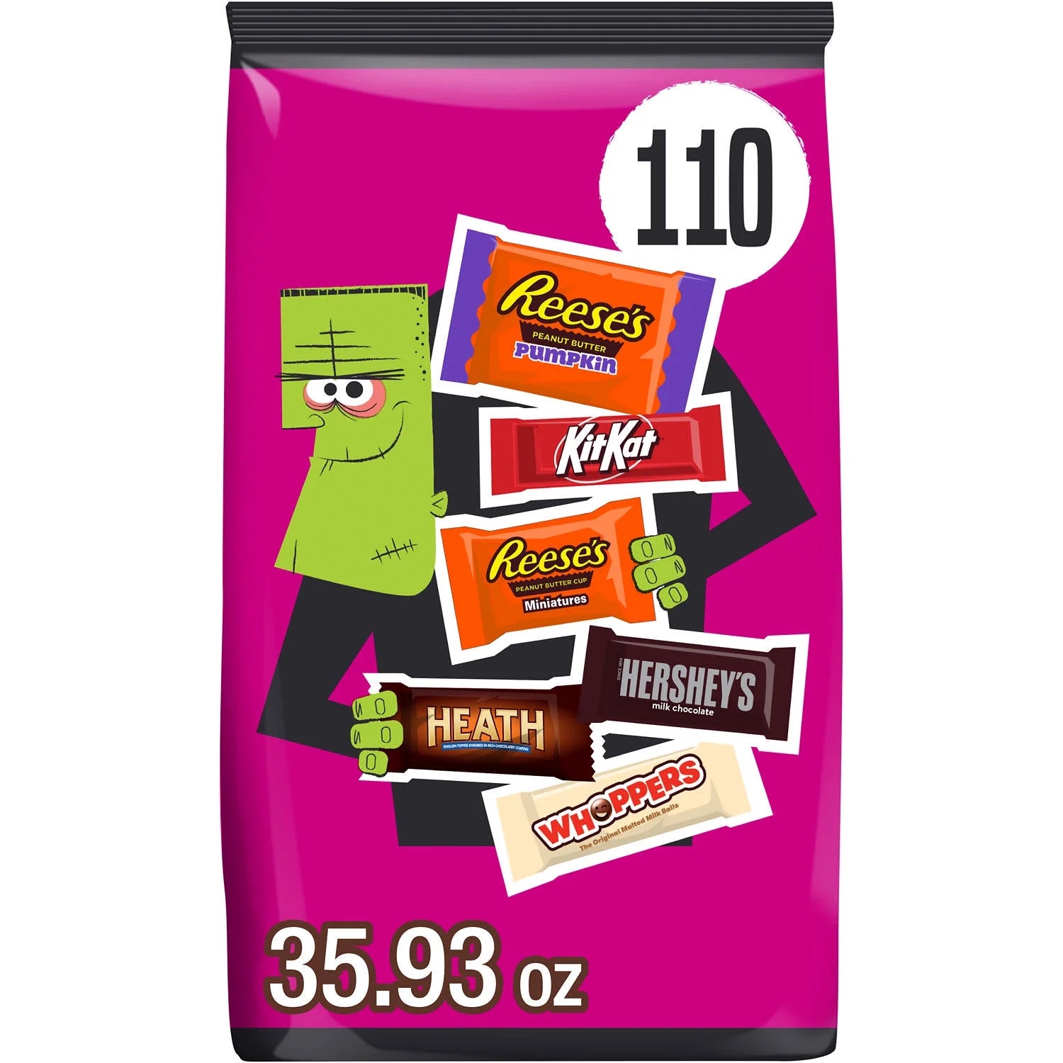 Hershey Assorted Flavored Halloween Candy, Bulk Bag 35.93 Oz, 110 Pieces